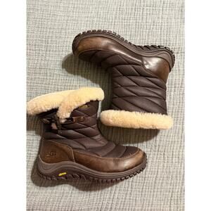 UGG Australia AMBRA Quilted Brown Waterproof Mid-Calf Women's Boots Size 7